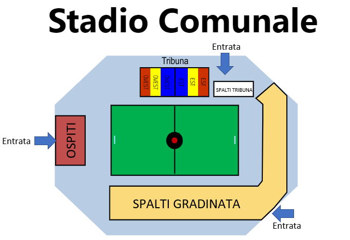 Stadio Comunale di Bellinzona in notturna, con i castelli sullo sfondo